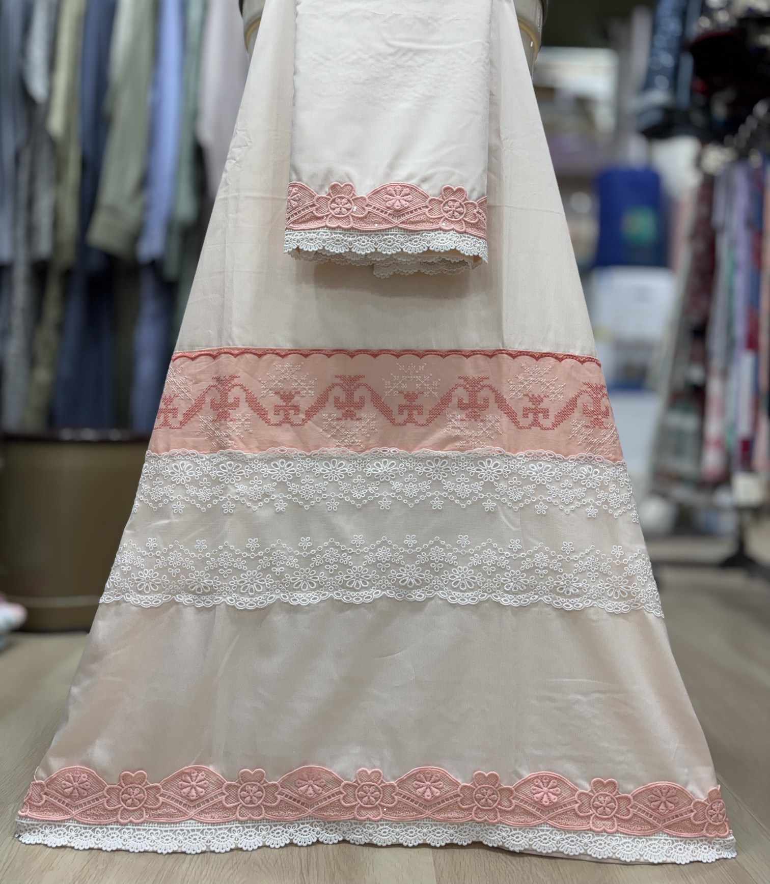 Light Peach Crosstich Belt Rida Light Peach Crosstich Belt Rida